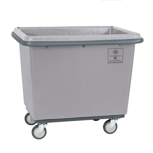 R&B Wire 14 Bushel Poly Truck with Bumper, All Swivel Casters, Gray